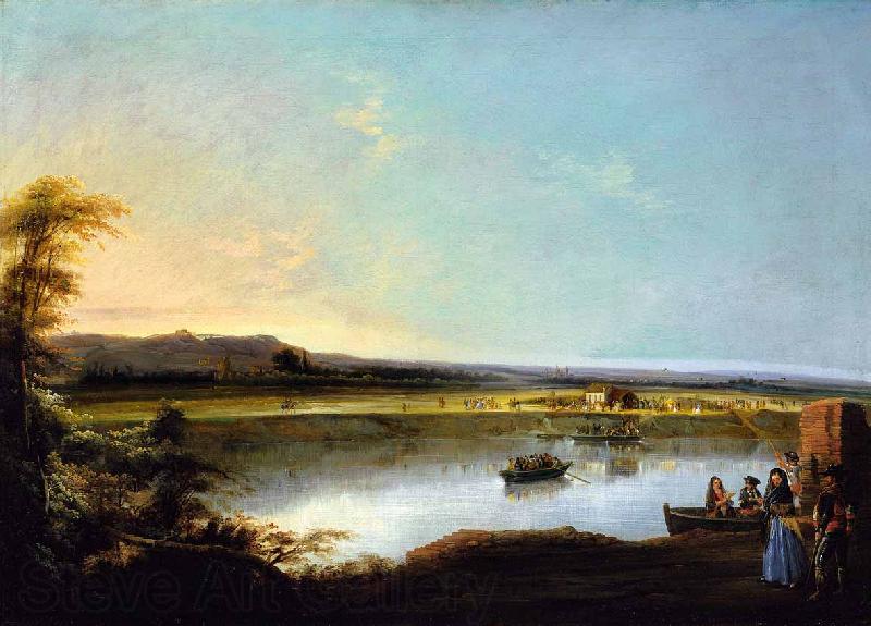 Manuel Barron Y Carrillo Crossing the River Guadalquivir France oil painting art